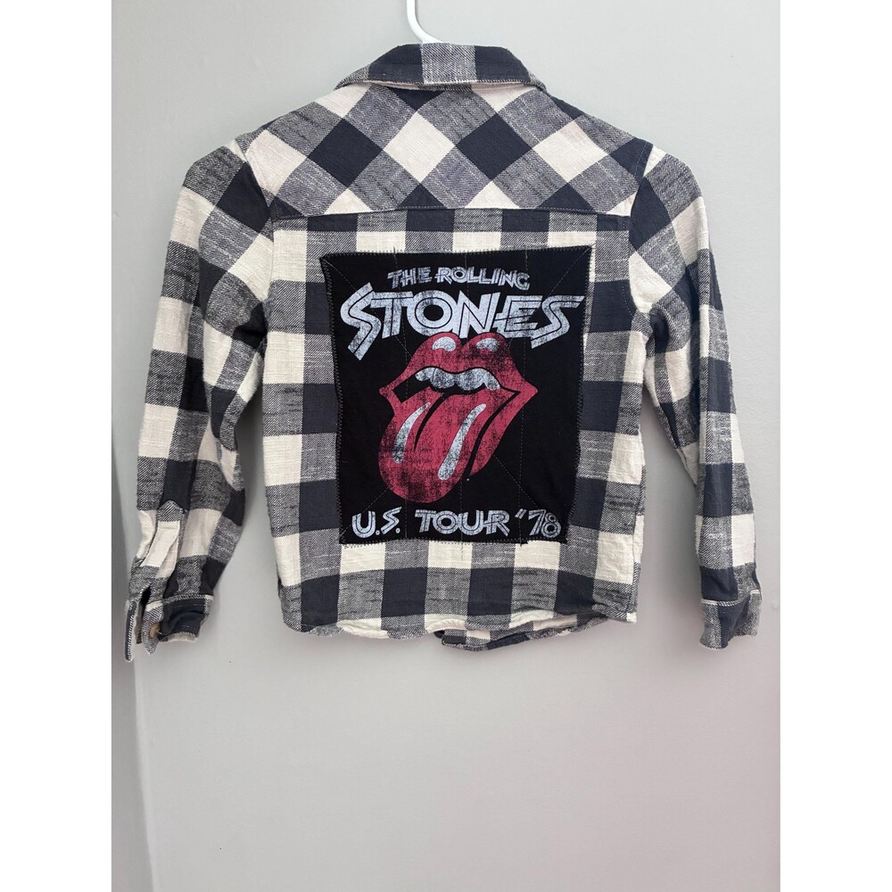 Rolling Stone Upcycled Flannel - kids 8/9